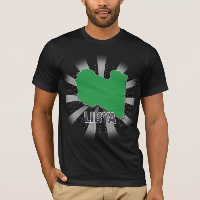 Libya Flag Map 2.0 T-Shirt (Front)