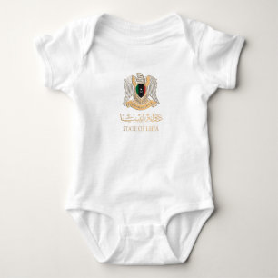 LIBYA FLAG ON LIBYAN EMBLEM شعار ليبيا BABY BODYSUIT