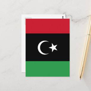Libya flag postcard