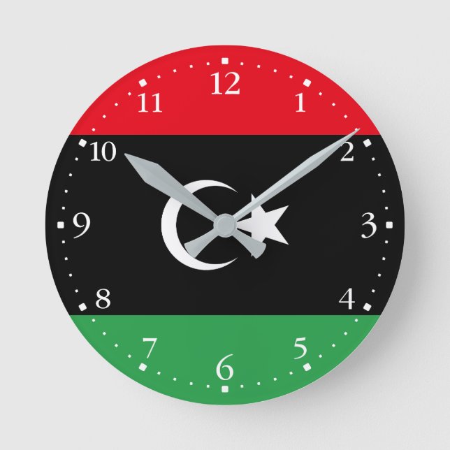 Libya Flag Round Clock (Front)