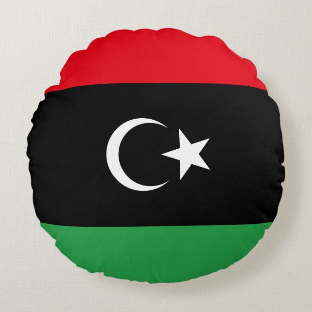 Libya Flag Round Cushion (Front)
