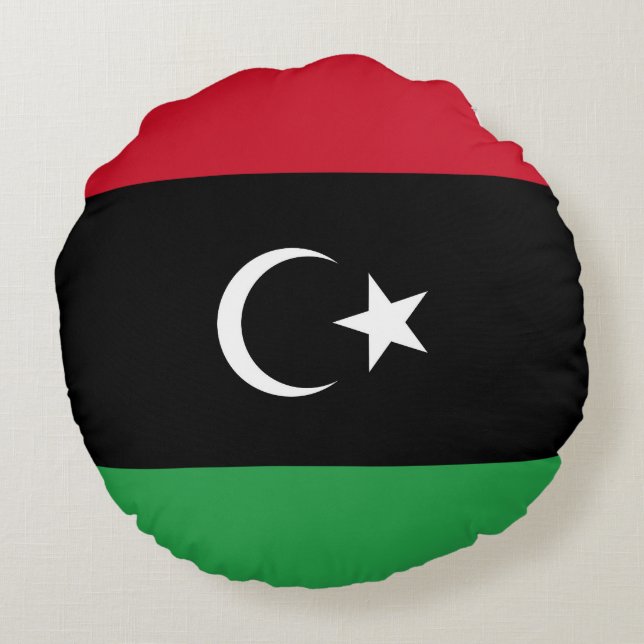 Libya flag round cushion (Back)