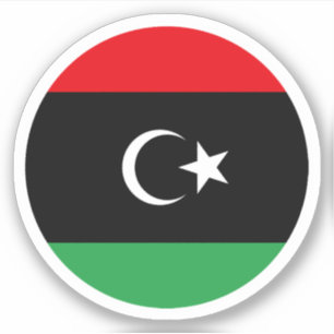 Libya Flag Round Sticker