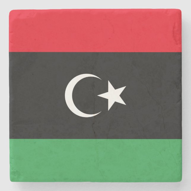 Libya Flag Stone Coaster (Front)