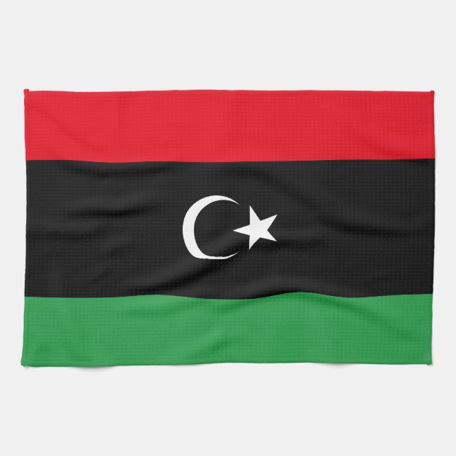 Libya Flag Tea Towel (Horizontal)