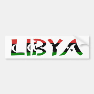 Libya FlagWord Bumper Sticker