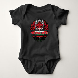 Libya Libyan Canadian Canada Tree Roots Flag Baby Bodysuit
