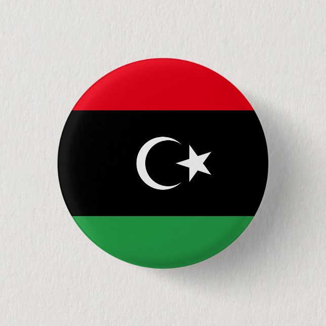 Libya (Libyan) Flag 3 Cm Round Badge (Front)