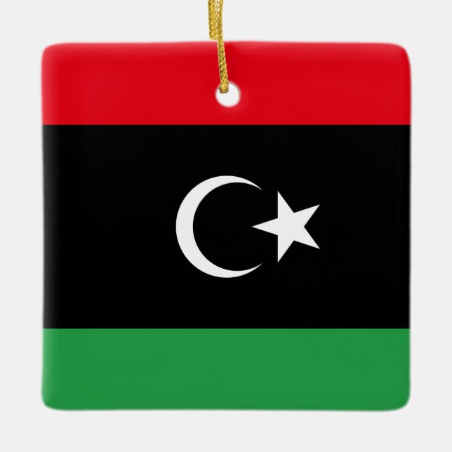 Libya (Libyan) Flag  Ceramic Ornament (Front)
