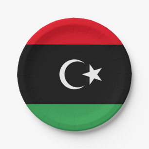 Libya (Libyan) Flag Paper Plate
