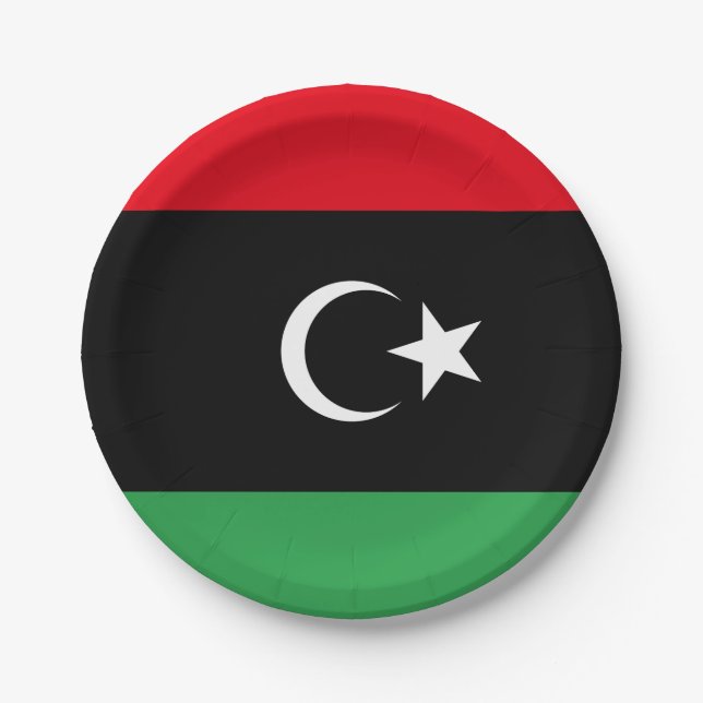 Libya (Libyan) Flag Paper Plate (Front)