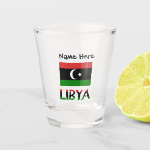 Libya Libyan Flag Personalised  Shot Glass
