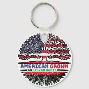 Libya Libyan US American USA United States Tree Key Ring