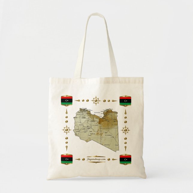 Libya Map + Flags Bag (Front)