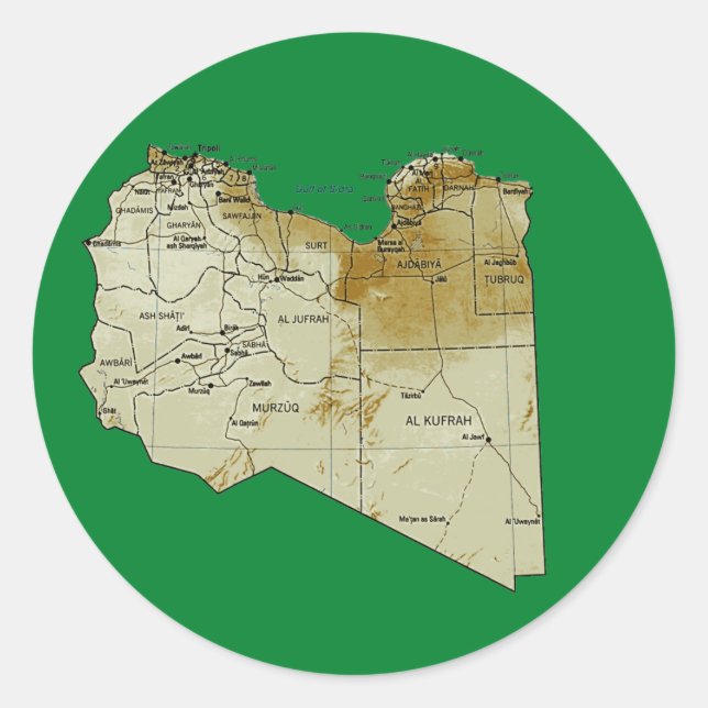 Libya Map Sticker (Front)