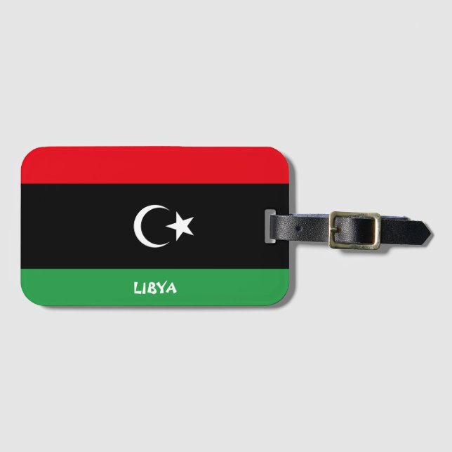 Libya National Flag Patriotic Luggage Tag (Front Horizontal)