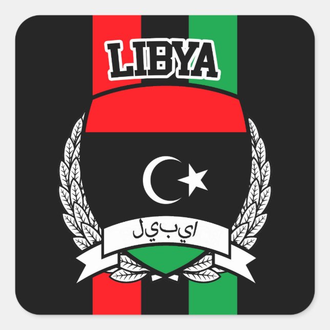 Libya Square Sticker (Front)