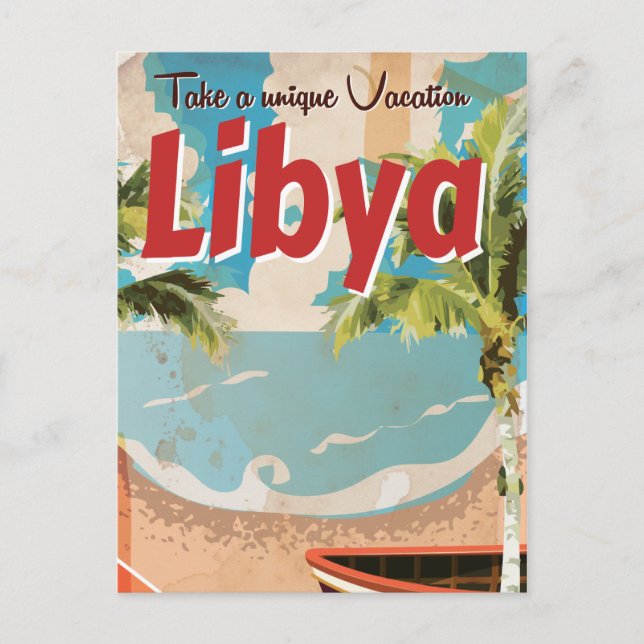 Libya vacation Classic Travel Poster. Postcard (Front)