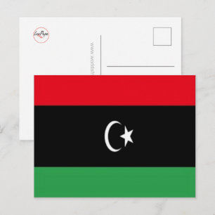 Libya - Waving Flag - Postcard