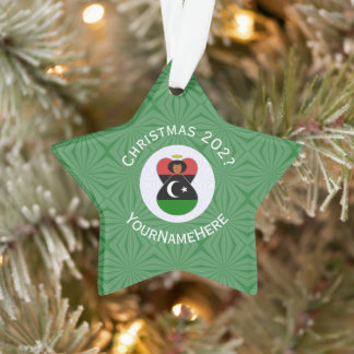 Libyan Angel Christmas Flag Personalised  Ornament