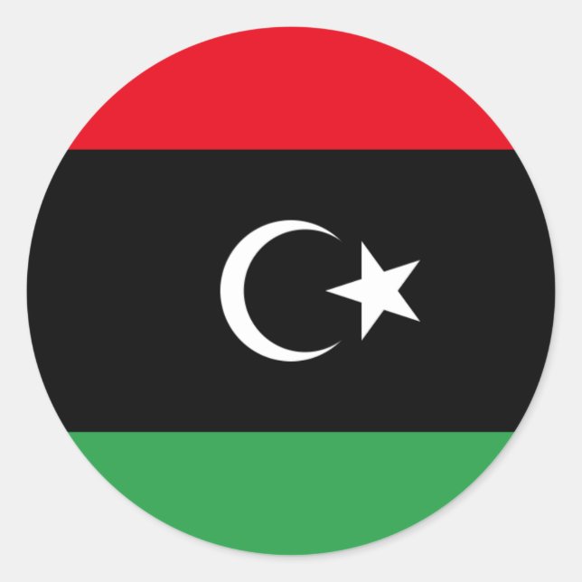 Libyan Flag, Flag of Libya Classic Round Sticker (Front)