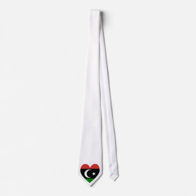 Libyan Heart Flag Valentine Tie (Front)