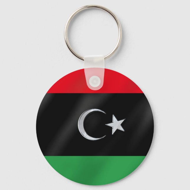 Libyan Independence flag - Free Libya protest flag Key Ring (Front)