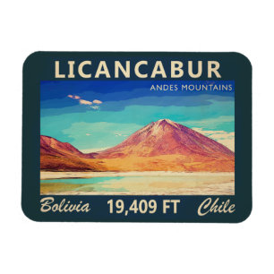Licancabur South America Vintage Magnet