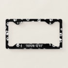 License Plate Frame - Paw Prints Black White