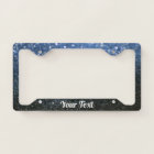 License Plate Frame - Your Text Glitter Blue Black