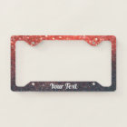 License Plate Frame - Your Text Glitter Red Black