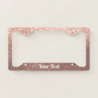 License Plate Frame - Your Text Rose Gold