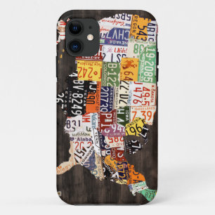 License Plate Map of the USA - Warm Colours / iPhone 11 Case