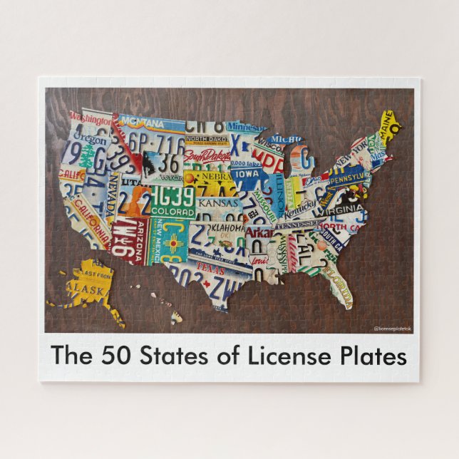 License Plate Map puzzle (Horizontal)