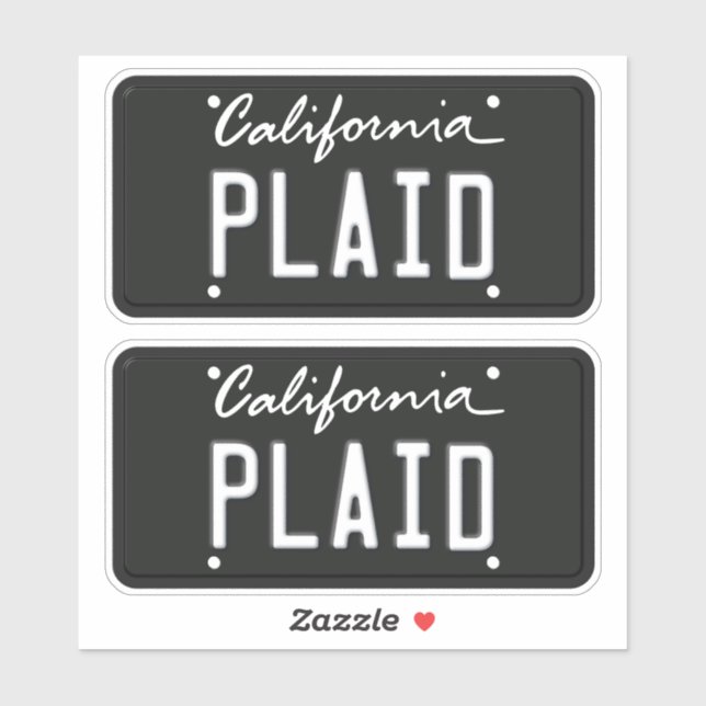 License Plate Plaid California (Sheet)