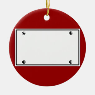 License plate template ceramic tree decoration