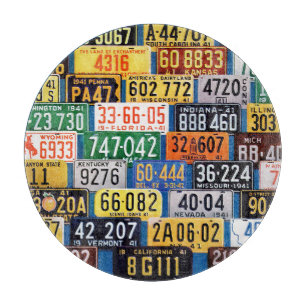 License Plates by H. Wilson Smith Cutting Board