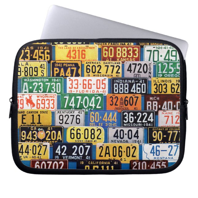 License Plates by H. Wilson Smith Laptop Sleeve (Front)