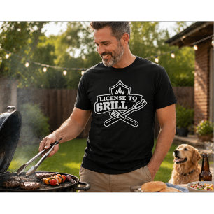 License to Grill Funny BBQ Design  T-Shirt