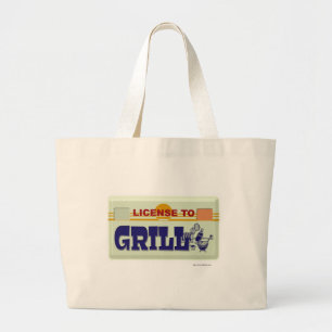 License To Grill Large Tote Bag