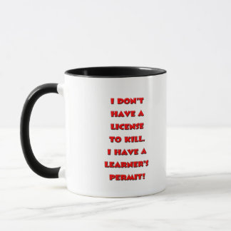 License to kill text mug