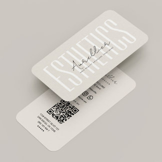 Licensed Aesthetician Sand Minimal QR Code Business Card