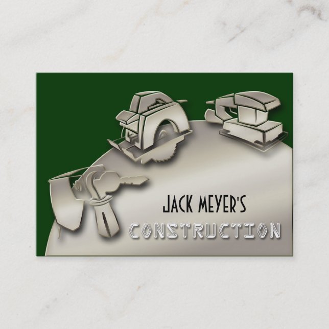 Licensed Contractor Construction Business Tools Card (Front)