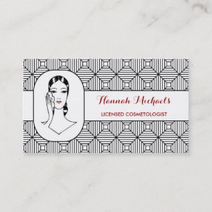 Licensed Cosmetologist Retro Mod Woman Appointment Card