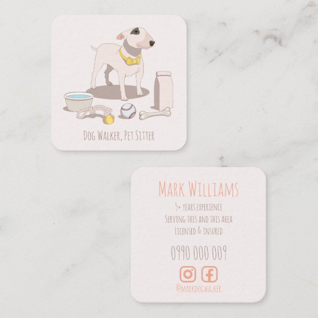 Licensed Dog Walker & Pet Sitter Business Card  (Front/Back)
