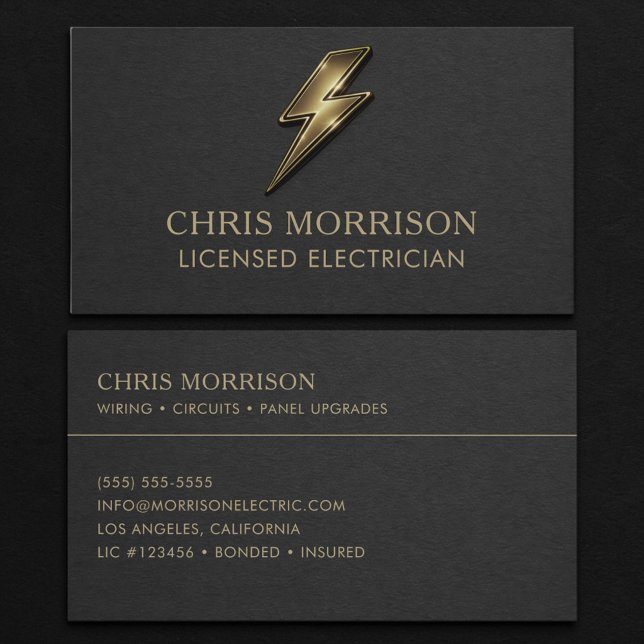 Licensed Electrician Professional Business Card (Creator Uploaded)