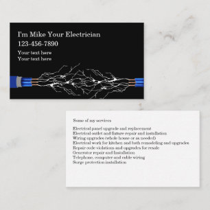 Licensed Electrician Services  Business Card