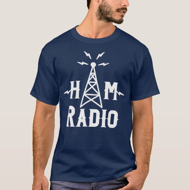 Licensed Ham Radio Operator Antenna Novelty T-Shirt (Front)