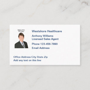Licensed Healthcare Sales Agent Photo Business Card
