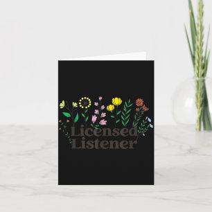 Licensed listener retro boho flower counsellor card